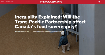 Jill Guerra contributes to piece on the TPP and food sovereignty